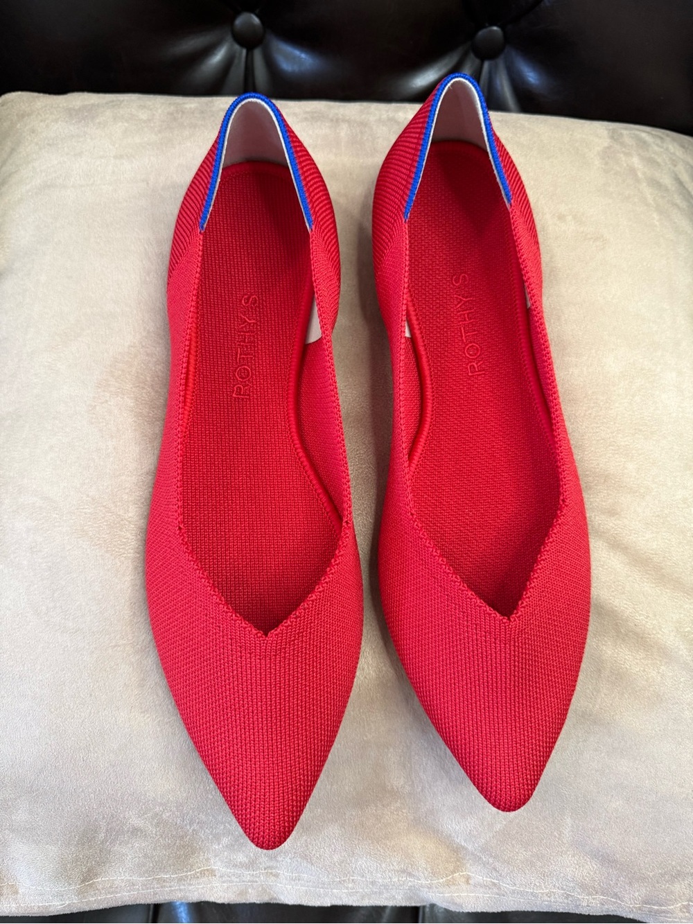 ROTHY’S The Point II Pointed Toe Lollipop Red Slip-On Flat Shoes - Size 10